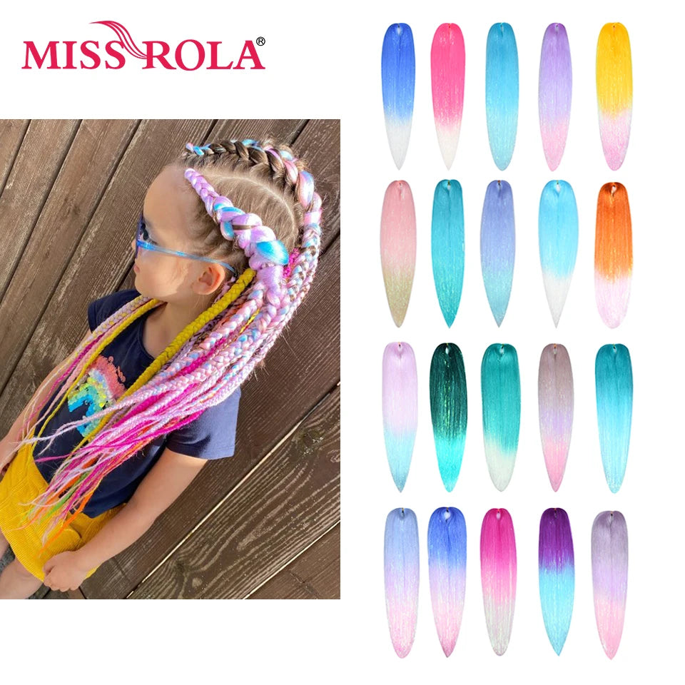 Miss Rola KANEKALON EZ Braid With Tinsel Wire DREAM OCEAN  New Color Synthetic Hair Extension Pre Stretched Twist Jumbo Braid