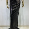 Women Summer Luxury Sexy Backless Halter Black Mesh Sequins Maxi Long Gowns Dress Elegant Celebrity Evening Party Club Dress
