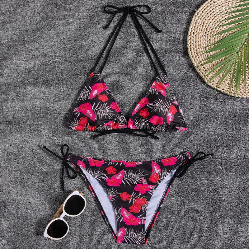 Bikini Women Swimsuit 2025 New Swimwear Sexy Lace Up Bikinis Set Backless Bathing Suit For Female Biquini Summer Two Piece Suits