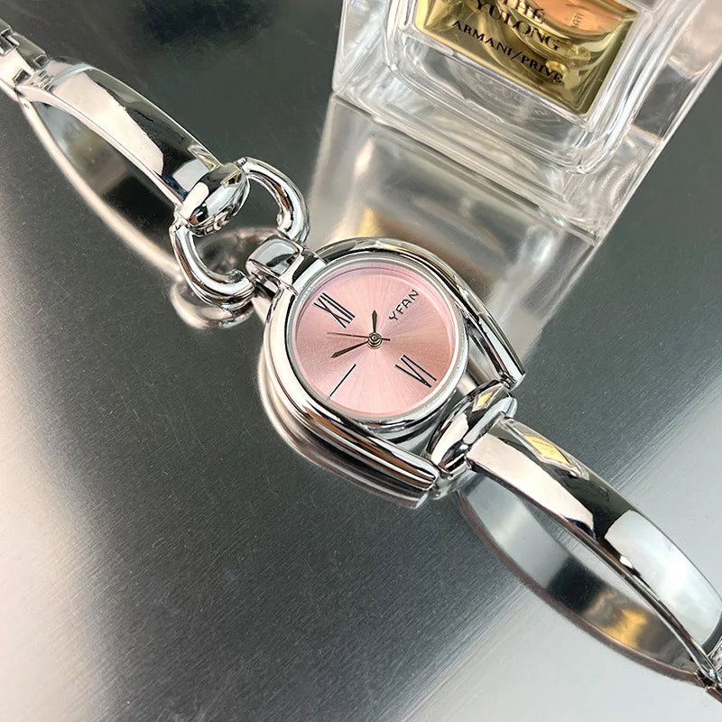 Minimalist Niche Women's Quartz Wrist Watches Stainless Steel Strap Small Dial Fashionable Exquisite Quartz Watch for Women