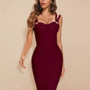 BEAUKEY Summer White Rhinestone Bandage Evening Dress Women Luxury Maxi Spaghetti Strap Red Club Celebrity Evening Party Vestido