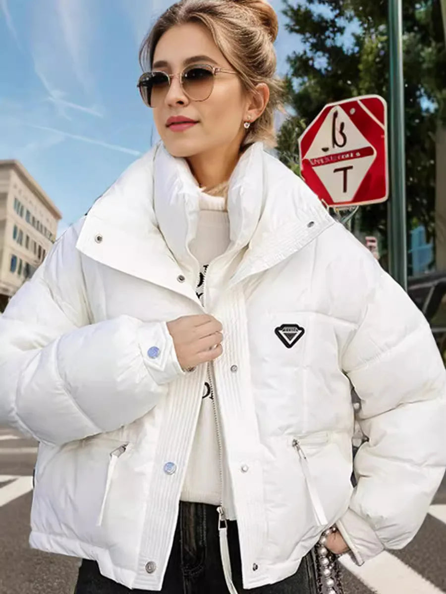 2024 Winter Korean Women Puffer Parkas Thick Warm Down Cotton Padded Coat Female Loose Outwear Clothes Short Jacket Overcoat