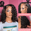 Brazilian Deep Water Wave Bob Wig 13x4 Lace Frontal Wig 100% Human Hair Short Curly 4x4 Closure Wig Preplucked Remy Hair 14 Inch