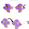 Women Girls Mushroom Euro American Style Rimless Sunglasses Adult Personalized Fashion Glasses Female Sunscreen UV400 Sunglasses