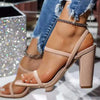 Shoes for Women Plus Size 35-43 Sandals Pumps Summer Fashion Open Toe High Heel Female Thin Belt Thick Heel Party Casual Shoes