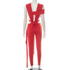 Joskaa Sexy Hollow Bandage Irregular Jumpsuit Women Summer Sleeveless Backless Ribbon Skinny Rompers 2025 Midnight Clubwear