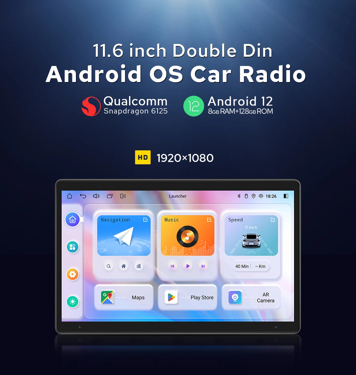 JOYING 11.6“Android Car Radio Stereo Multimeida Player Double Din  Head Unit With Wireless Carplay Android Auto US/EU Warehouse