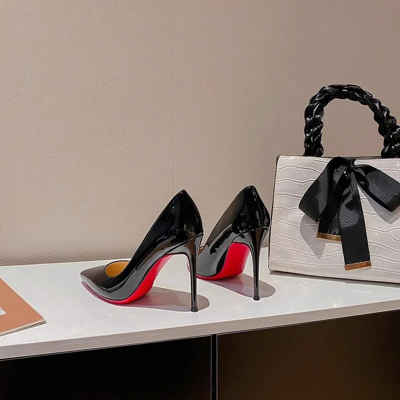 New High Heels 2025 Hot Selling Solid Color Women's Single Shoes Pointed Toe Stiletto Heel Slip-on Party Banquet Fashion Shoes