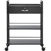 VEVOR Beauty Salon Storage Trolley Cart, Glass Top Hair Salon Station Cabinet for Stylist with Drawer & Dryer Holder