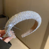 Luxury Inlaid Rhinestone HairBands for Women Korean Fashion Hair Pressure Headband Small Pearl Wedding Hair Jewelry