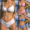 Bikini Swimsuit 2025 New Sexy Slim Fit Backless Swimsuit Hanging Neck Small Lace Split Swimsuit