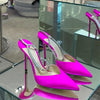 Luxury Crystal Sequined Women Pumps Elegant Thin High heels Spring Summer Fashion Chains Party Shoes Sexy Wedding Bridal Shoes