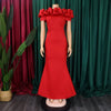 Elegant Long Dresses for Women Off the Shoulder Short Sleeve Mermaid Floor Length Luxury Female Birthday Party Dinner Dress Robe