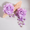 Tocona Bohemia for Women Long Tassel Earrings Multicolor Rose Flower Pendant  Earrings Exquisite Party Jewelry Accessories