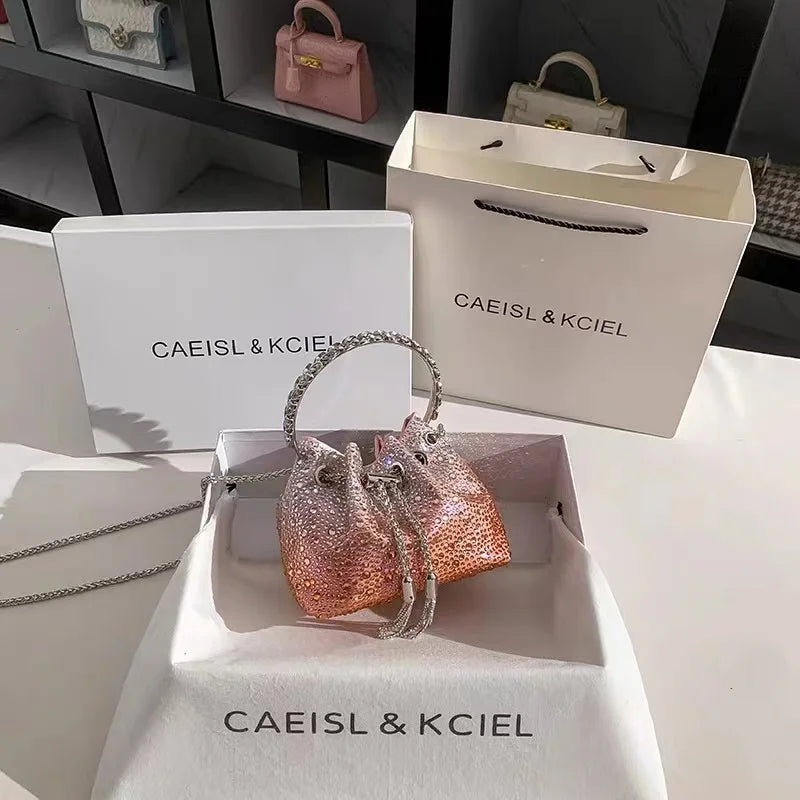 Wedding Party Clutch Purse Glitter Shiny Diamond Banquet Bag Women's Handbag Luxury Fashion Evening Bag Shoulder Chain Bag