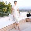 Knitted Long White Dress Women Bodycon Cocktail Evening Dresses Ladies Summer Elegant Luxury Maxi Knit Sexy Party Black Dresses