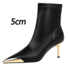 BIGTREE shoes Autumn Winter Boots Metal Pointed tip Women Boots Fashion Leather Boots High Heels Stilettos New Women Ankle Boots