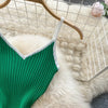 Summer V Neck Knit Sexy Strap Dress Women Elatic Waist Bodycon Sundress Female Beach Backless Maxi Long Dress