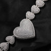 THE BLING KING Iced Out Big Heart Chain Collar Y2K 17mm Choker For Women Girl Micro Paved 5A Cubic Zircon Lovely Wedding Jewelry