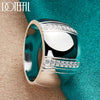 DOTEFFIL 925 Sterling Silver Big Smooth AAAAA Zircon Ring For Man Woman Fashion Wedding Engagement Party Gift Charm Jewelry