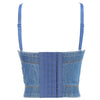 Irene Tinnie Sexy Cute Hole Cartoon Decoration Push Up Bustier Women's Denim Bralette Cropped Top Vest Plus Size