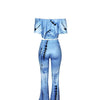 Women Sexy Bodycon 2 Piece Outfits V Neck Zip Up Long Sleeve Crop Top Midi Dress Skirt Set Plus Size Party Club Clubwear