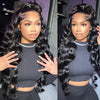 Brazilian Body Wave Bundles with 13x4 Lace Closure Real Human Hair Closure with 3 Bundles Weave Virgin Hair Natural Black Color