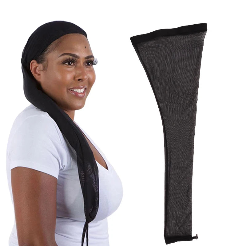 1Pcs Braiding Hair Sleeve For Hair Extensions Black Wig Sleeve With Adjustable Drawstring For Keep Braids Flow Wig Accessories