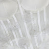New Sexy Off Shoulder 3D Flower See Through Strapless White Mini Dresses Women‘s Elegant Birthday Evening Guest Party Prom Robe