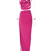 Ladies Spring 2 Pieces Sleeveless Backless Strap Spit Crop Top Side Slit Slim Fit Maxi Skirt Set Women Evening Party Clubwear