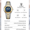 POEDAGAR Luxury Square Watch for Woman Waterproof Luminous Date Ladies Watch Stainless Steel Quartz Women's Watches Female Reloj