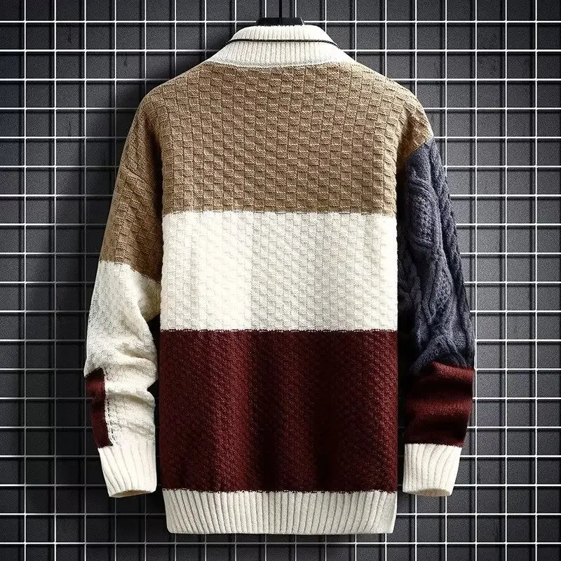 2023 New Men's Sweater Autumn Winter Japanese Style Knitted Trendy Pullovers Basic Killer Whale Cardigan Fashion