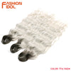 FASHION IDOL 24 Inch Synthetic Hair Water Wave Braiding Hair Extensions Ombre Rainbow color Deep Wave Curl Twist Crochet Hair