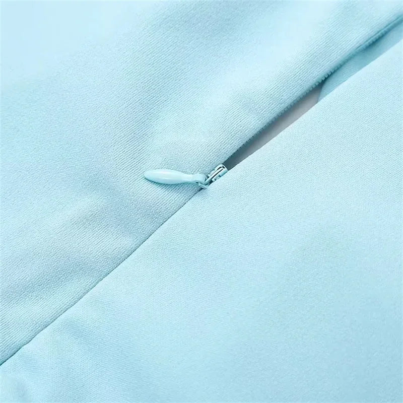 Women's 2024 Autumn New Fashion Temperament Hollow Design Strapless Stitching Crinkled Dress