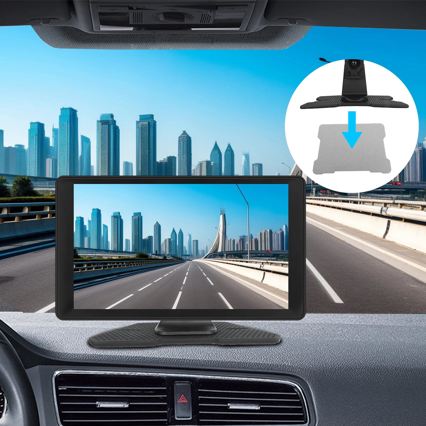 Podofo 9" Car Radio Multimedia Video Player Wireless Carplay Android Auto Car Mirror DVR Recorder Dashboard For Nissan Toyota