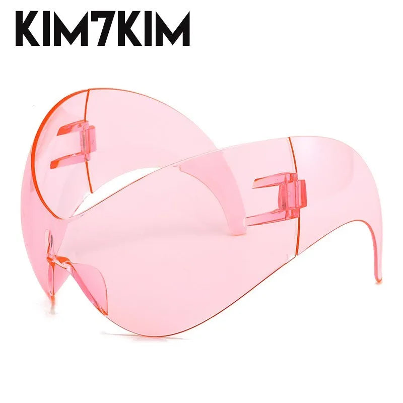 Y2k Oversized Sports Sunglasses Women 2000's Wrap Around Shield Goggle Men 2024 Luxury Brand Trends Punk Sun Glasses Male Oculos