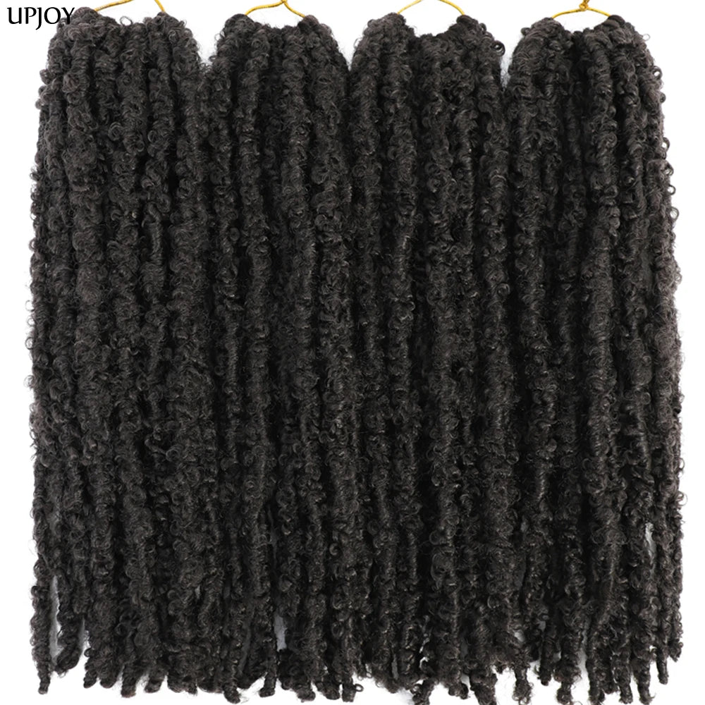 14 12 inch Butterfly Faux Locs Crochet Hair Braids Pre looped Distressed Goddess Butterfly Soft Locs Crochets Braids Cheveux Lok