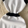 Mini Dress Women Dresses Vests Knitted Vestidos Bodycon Streetwear Polo Neck Sleeveless Single Breasted Splice Y2k Elegant Work
