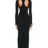 Women's Autumn Stretch Bandage Hollow Out Long Sleeve Slim Maxi Black Backless  Bodycon  Fashion Clubs Celebrity Party Dresses