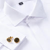 Men's French cufflink shirt with long sleeves slim fit concealed buttons solid color high end wedding dress formal men's