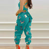 Elegant Women's jumpsuit 2024 Summer Fashion Strap Hollow Sexy Off waist Printed jumpsuit