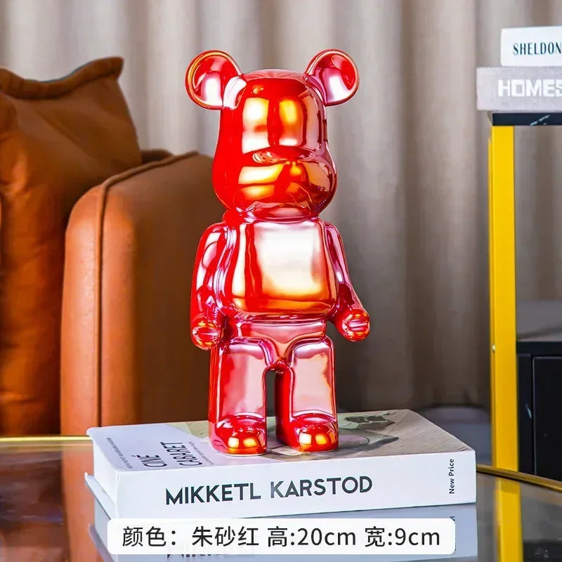 20/28/35cm Aesthetic Bear Figure Stautes Ceramics Violent Bear Figurines Sculptures Decor Luxury Room Decorations Home Ornament