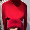 Turtleneck Winter Sweater Women Elegant Thicken Velvet Lined Warm Sueter Knitted Pullover Slim Tops Jersey Knitwear Jumper New