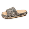 Fashion Leopard Home Slippers Women Soft Sole Non Slip Indoor Bathroom Slippers for Adults Summer Thick Platform Slides Female
