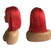 Hot Red Bob Wig 13x4 Lace Front Human Hair Wigs For Women Brazilian Bone Straight Red Colored Lace Frontal Wigs 10 12 14 16 Inch