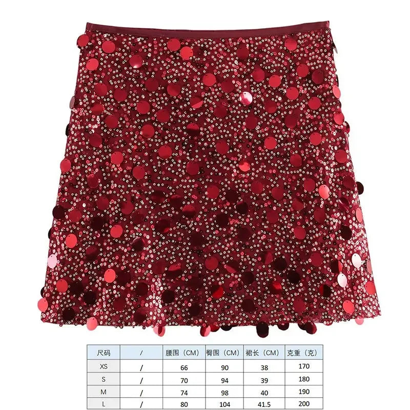 Party Club Stage Show Mini Skirts for Women Clothing Fashion Clothes Sexy Streetwear Dance Bling Sequined Hot Girls