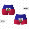 2026 Haiti Flag Yoga Shorts for Women Workout Scrunch Butt Lifting High Waisted Gym Running Short Pants