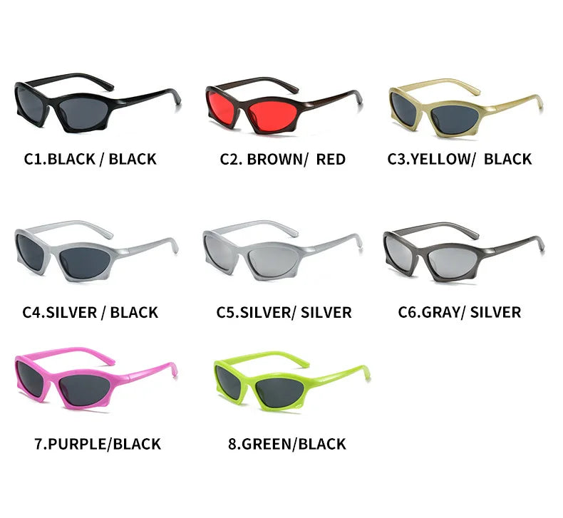 Retro Sports Sunglasses Geometric Trend Steampunk Glasses Sports Vintage Punk Shade Sunglasses UV400 Women Men Eyewear