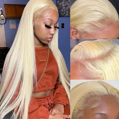 13x4 13x6 HD Transparent Full Frontal Lace 613 Blonde Colored Straight Human Hair Wigs Lace Front Wigs For Women 34 36 Inch