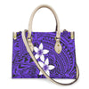 Women Pu Handbag Custom Wholesale Polynesian Tribal Floral Design Women Shoulder Bag Large Capacity Travel Temperament Women Bag